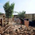 Verwoest huis in Charsaddah.