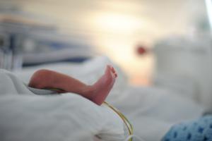 A premature child in hospital Queen Fabiola, Brussel. 